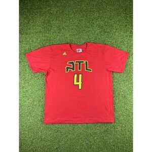 Adidas Mens Atlanta Hawks Paul Millsap #4 Player Shirt Red Ultimate tee size XL